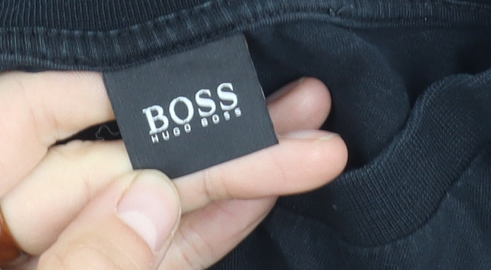 Hugo Boss Men's Black Medium Crew Neck Logo T-Shirt