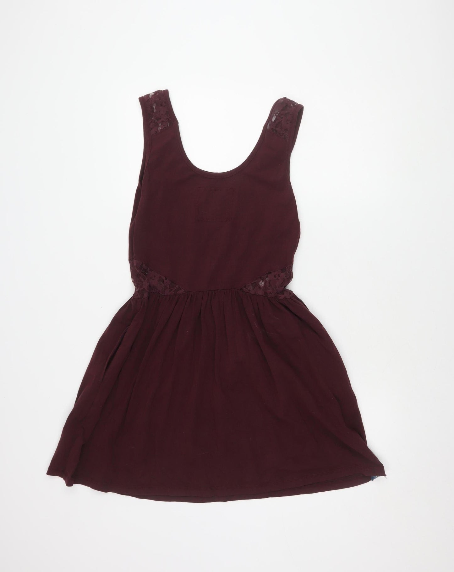 Superdry Women's Red Pinafore Dress M Cotton Lace