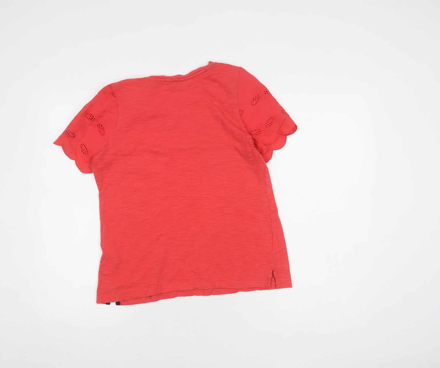 Joules Women's Red Cotton T-Shirt UK 10 Casual