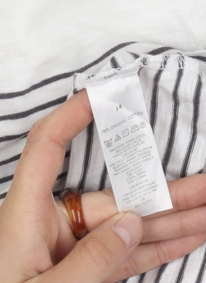 The White Company Women's Stripe Cotton Top, Size 14