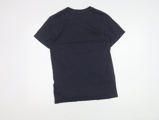 Superdry Men's Blue XS Solid Crew Neck T-Shirt