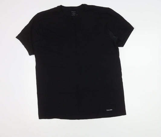 Calvin Klein Men's Black Cotton Crew Neck T-Shirt L