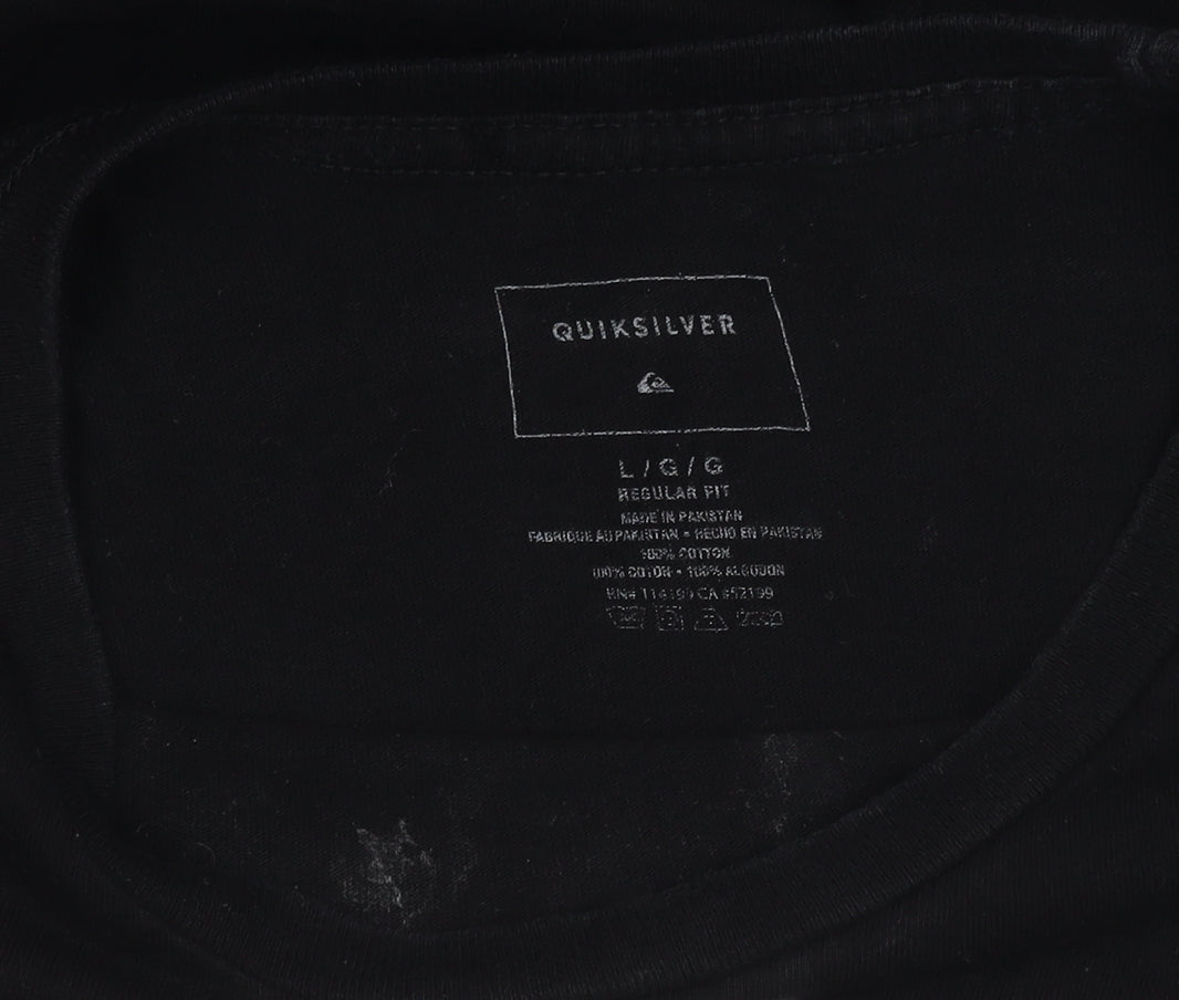 Quiksilver Men's Black Crew Neck T-Shirt Size L