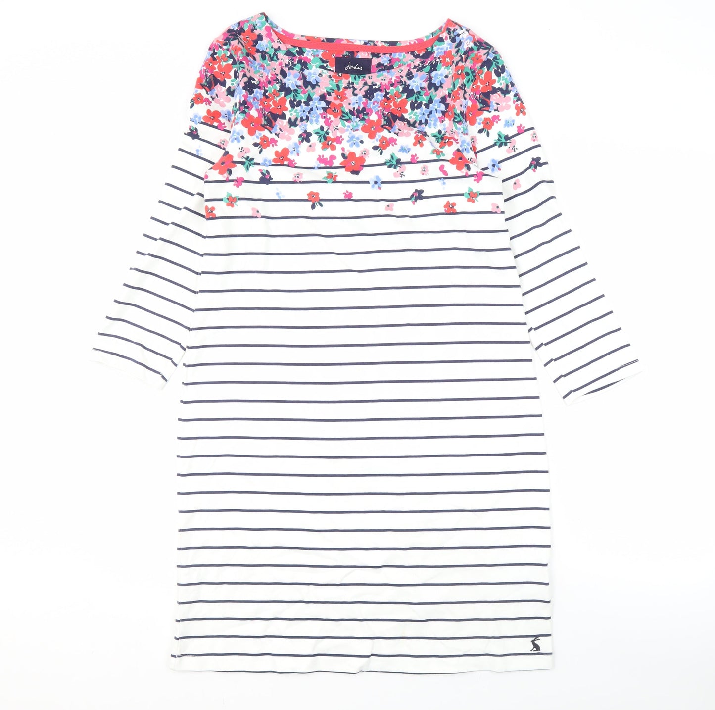 Joules Women's Multicoloured Floral Stripe Dress Size 10