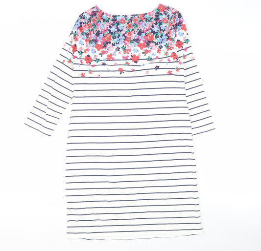 Joules Women's Multicoloured Floral Stripe Dress Size 10