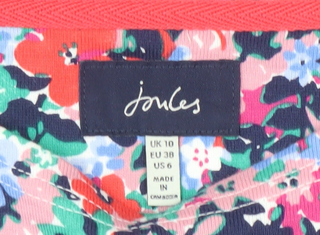 Joules Women's Multicoloured Floral Stripe Dress Size 10