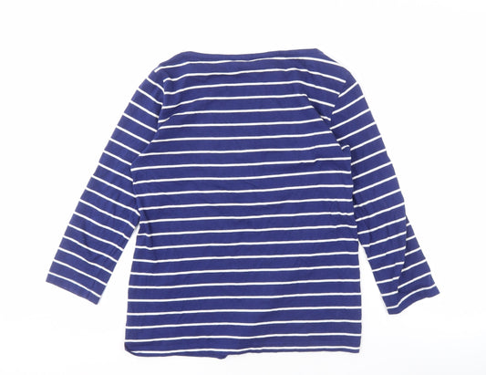 Crew Clothing Women’s Blue Striped T-Shirt, Size 10