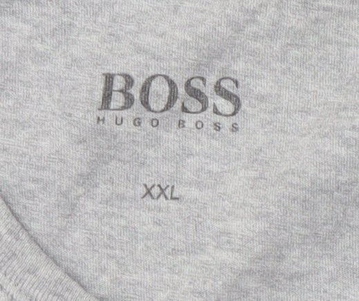 Hugo Boss Men's Grey 2XL T-Shirt, Crew Neck