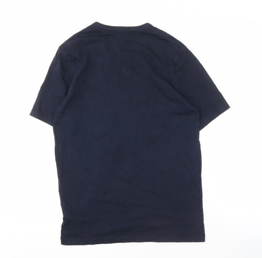 Hugo Boss Men's Blue M Crew Neck T-Shirt Logo