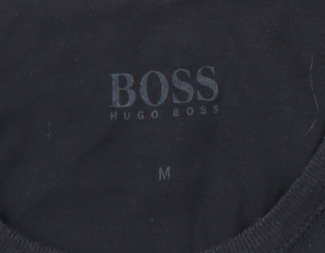Hugo Boss Men's Blue M Crew Neck T-Shirt Logo