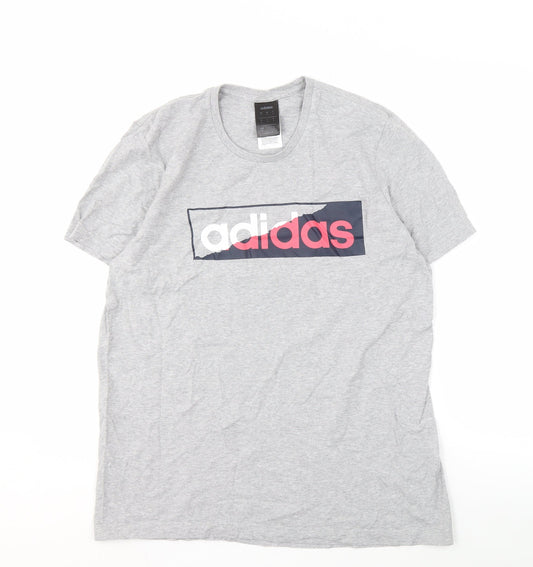 Mens UK Size M adidas Grey Cotton T-Shirt