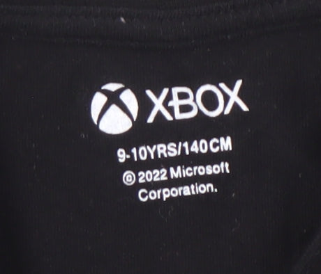 Brand and care label for XBOX boys’ black graphic t-shirt 9-10 years