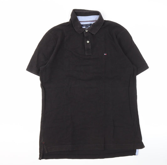 Tommy Hilfiger Men's Black Polo Shirt, Large