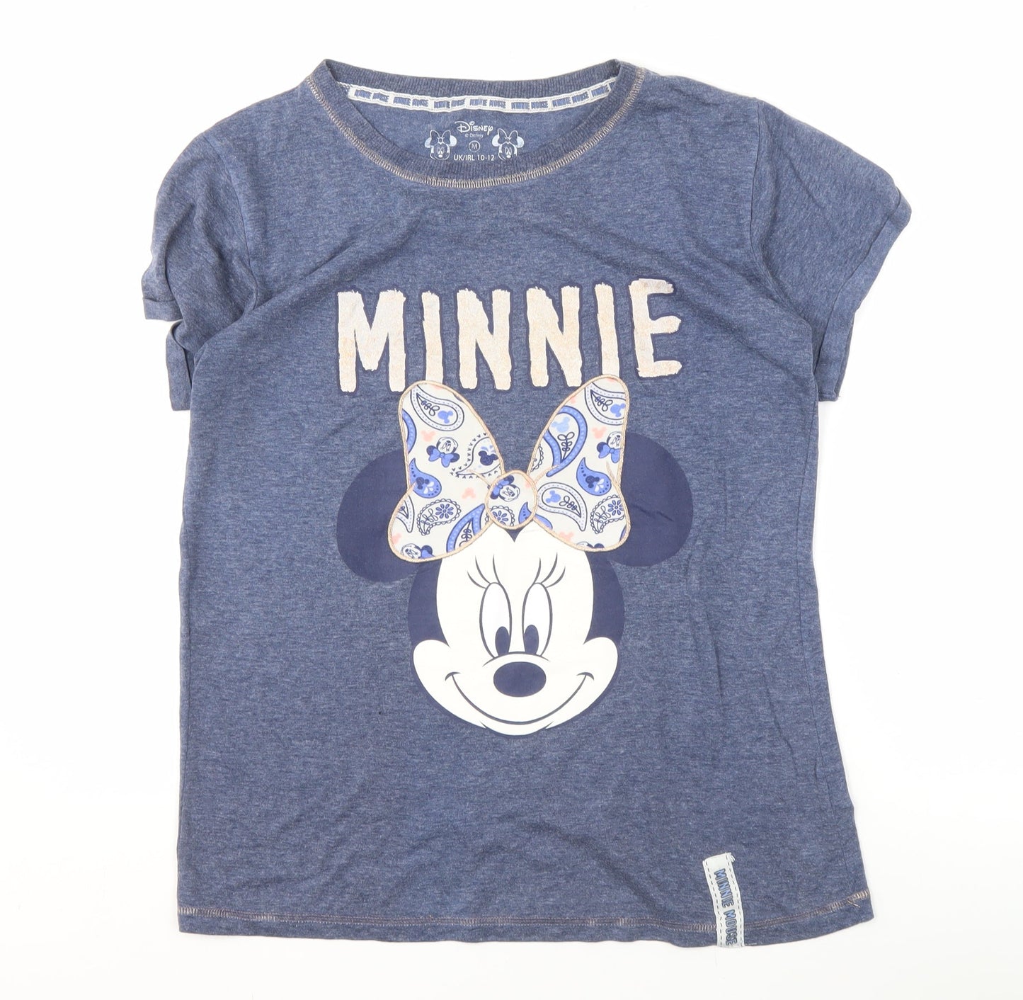 Disney Women's Blue Minnie Mouse T-Shirt - Size M