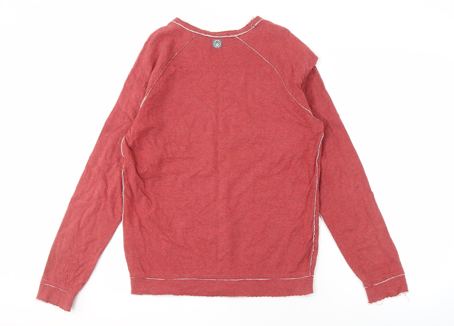 Duck and Cover Men's Red Cotton Long Sleeve T-Shirt S