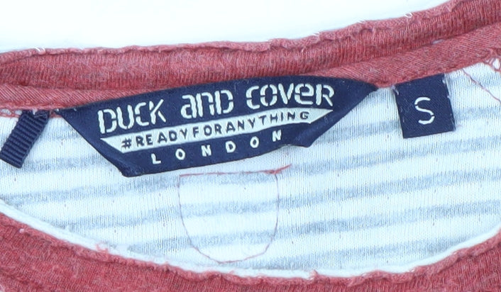 Duck and Cover Men's Red Cotton Long Sleeve T-Shirt S