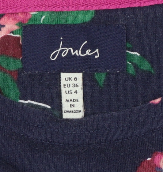 Joules Women’s Blue Floral T-Shirt Size 8