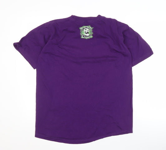 Super Men's Purple Graphic T-Shirt L Motorcycle Style