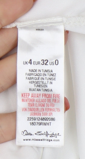 Additional view of Miss Selfridge Women's White Wrap Dress, size 4