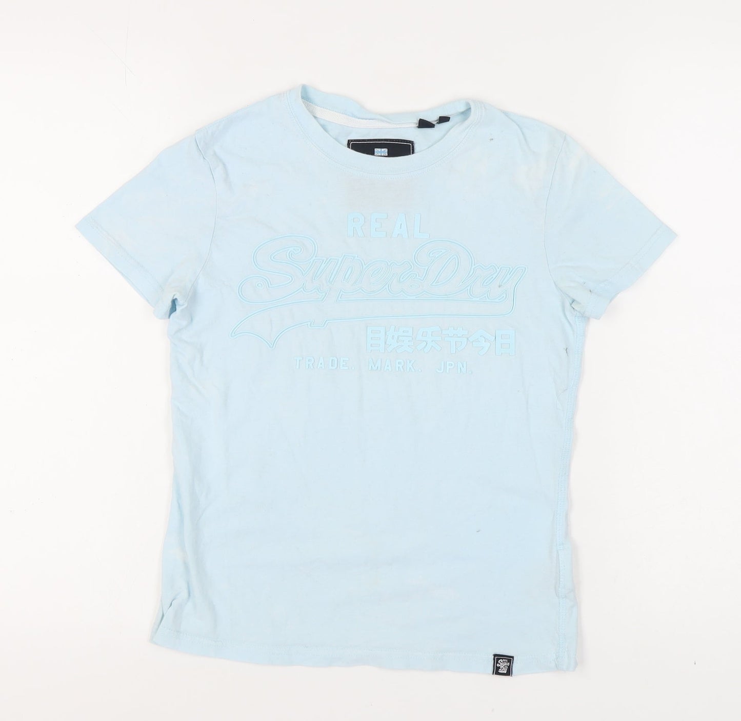 Superdry Women's Blue T-Shirt, Size 6, Casual Summer Wear