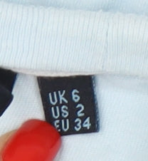 Superdry Women's Blue T-Shirt, Size 6, Casual Summer Wear