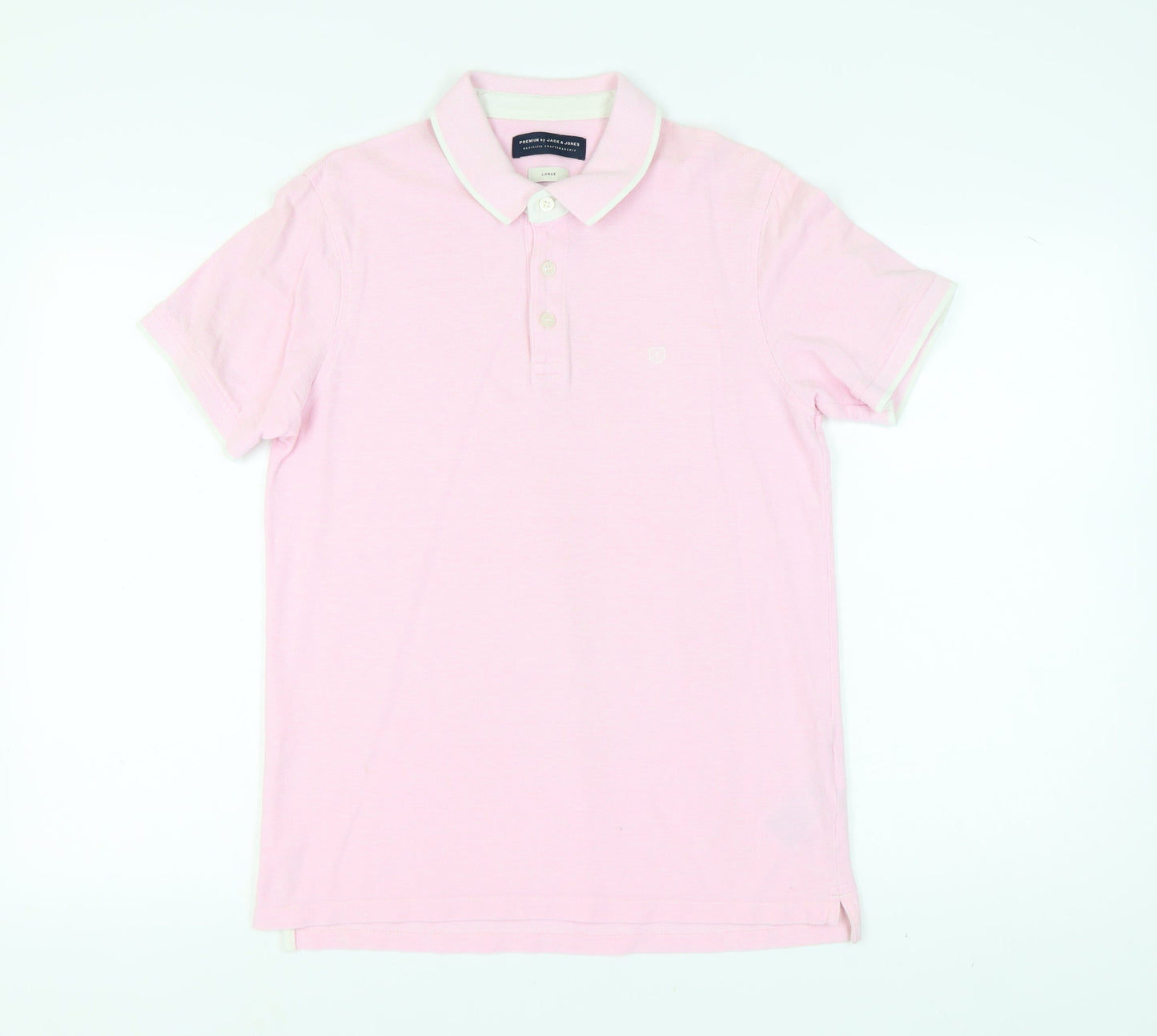 Jack & Jones Pink Mens Polo Shirt L Casual
