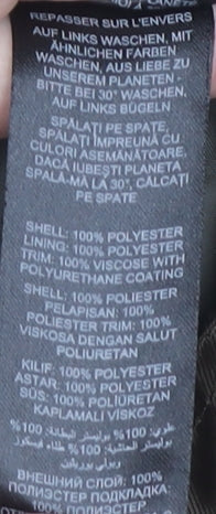 Brand and care label for Red Herring Women's Green Parka Jacket, size S