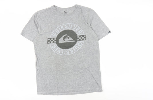 Quiksilver Men's Grey Graphic Print T-Shirt - L