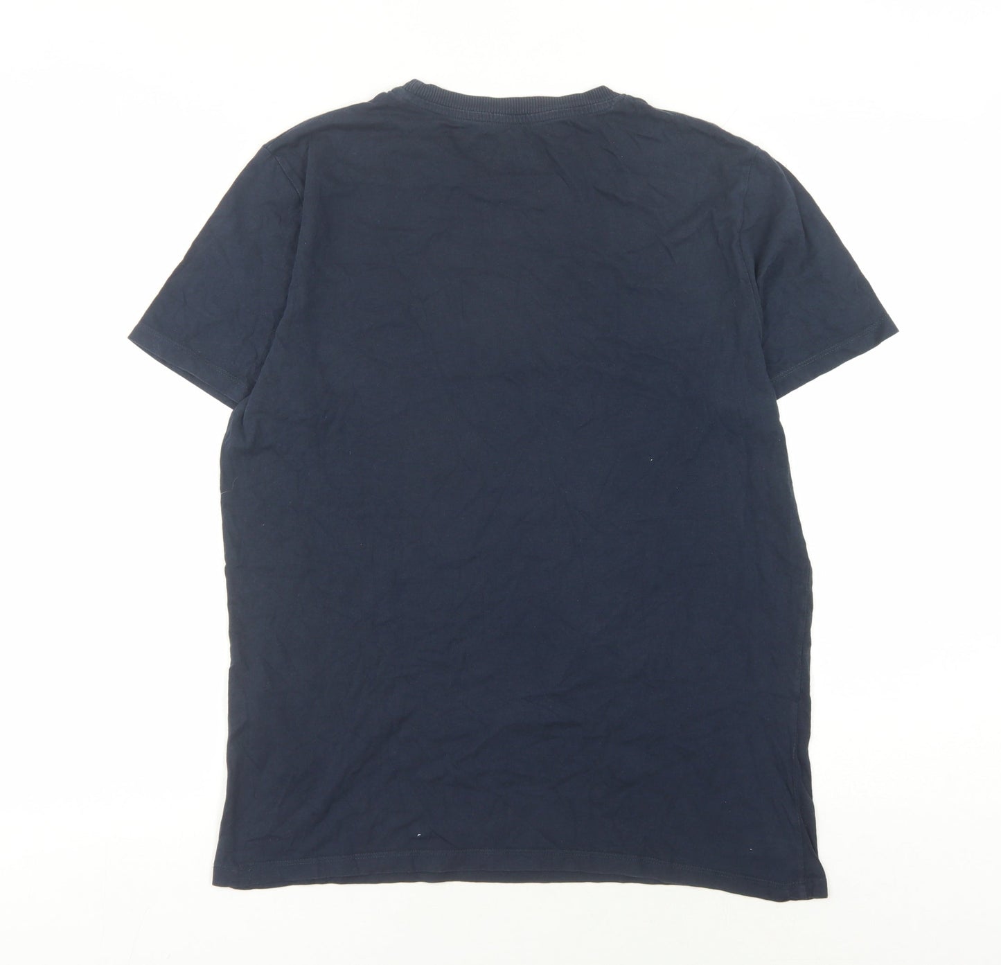 Jack & Jones Men's Blue L T-Shirt, Cotton, Logo, Casual