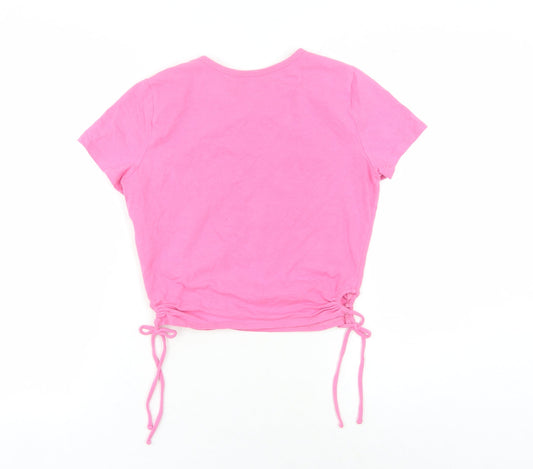 Womens UK Size M Hollister Pink Cotton Blend T-Shirt