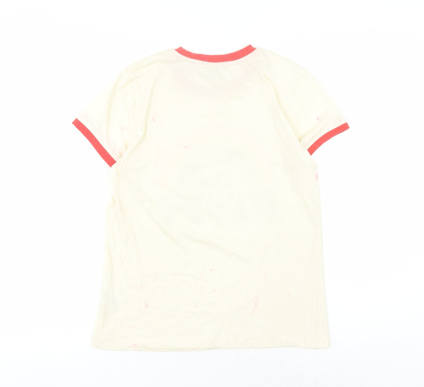 Brave Soul Women's Ivory Rainbow Ringer T-Shirt S