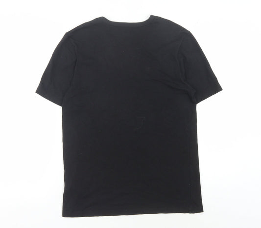 BOSS Men's Black Cotton T-Shirt, Size M