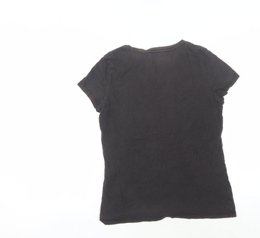 Levi's Women's Black T-Shirt, Size M, Crew Neck