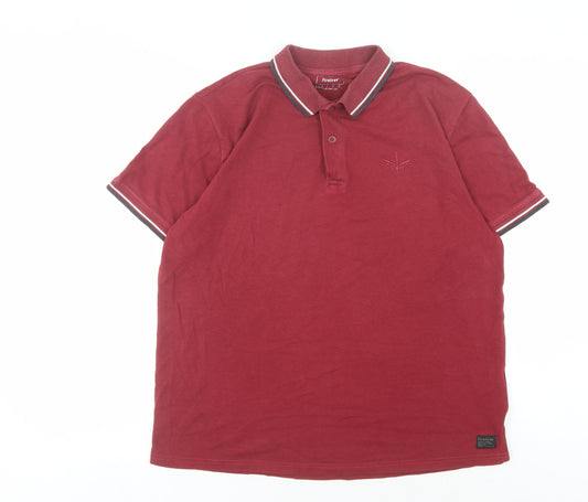 Firetrap Men's Red Polo Shirt, Size L, Short Sleeve