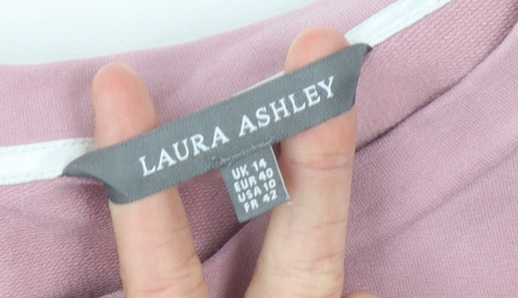 Laura Ashley Women's Pink Floral Pullover Sweatshirt Size 14