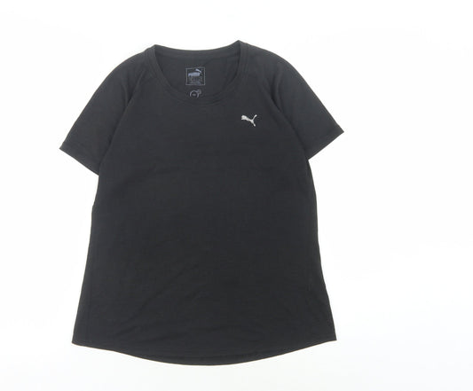 Additional front view of Puma Women's Black T-Shirt, size 12, Gym & Training
