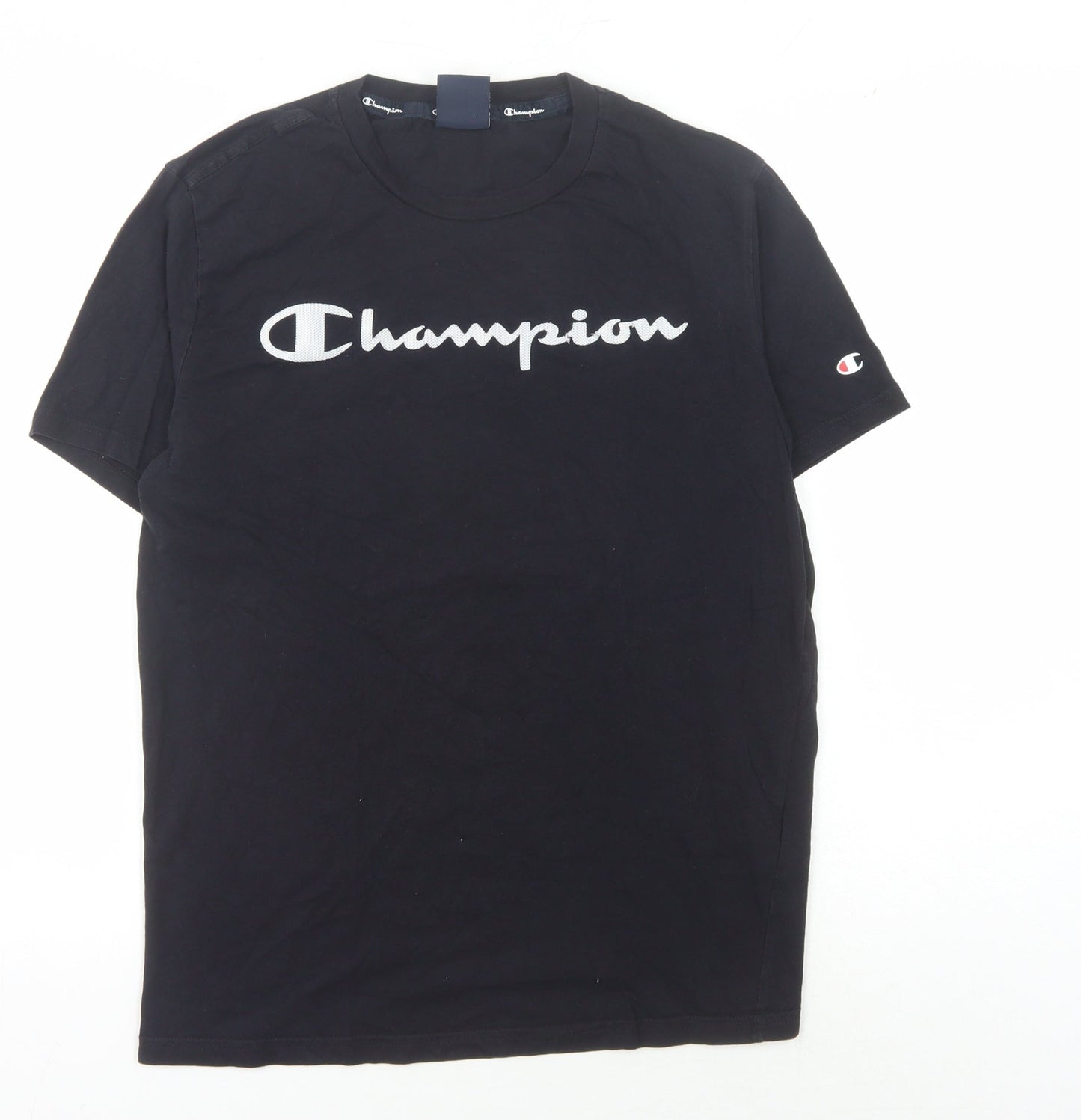 Champion Men's Black T-Shirt, M, Short Sleeve