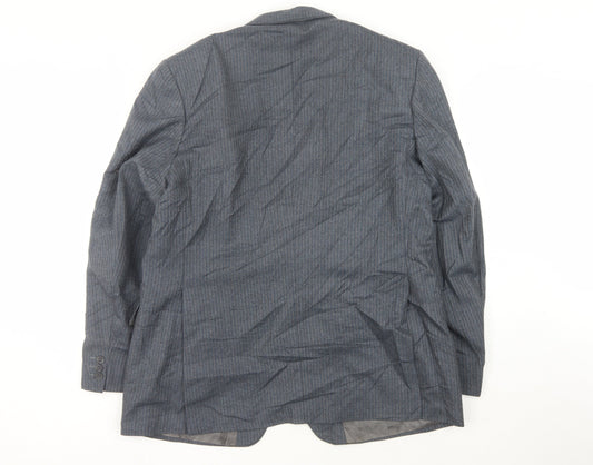 Magee Men's Grey Striped Wool Blazer Jacket 44R