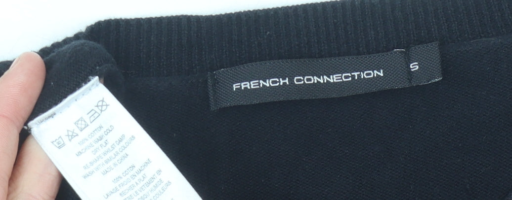 Close-up detail of French Connection Men's Black jumper S