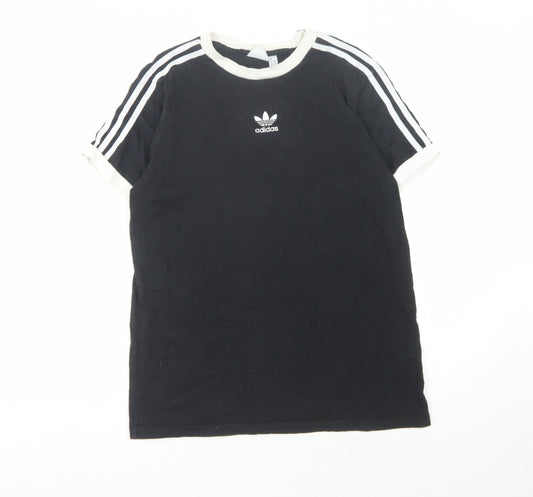 Womens UK Size 10 adidas Black Cotton T-Shirt