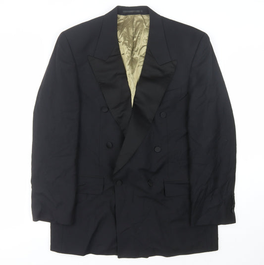 Additional front view of Van Gils Men's Black 40R Double-Breasted Tuxedo Blazer