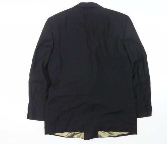 Van Gils Men's Black 40R Double-Breasted Tuxedo Blazer