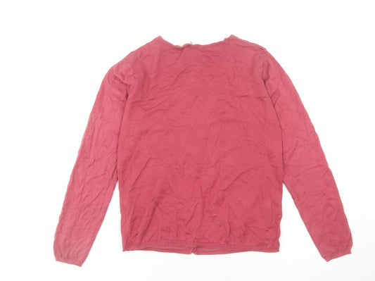 Womens UK 10 Regular Racing Green Red Cardigan