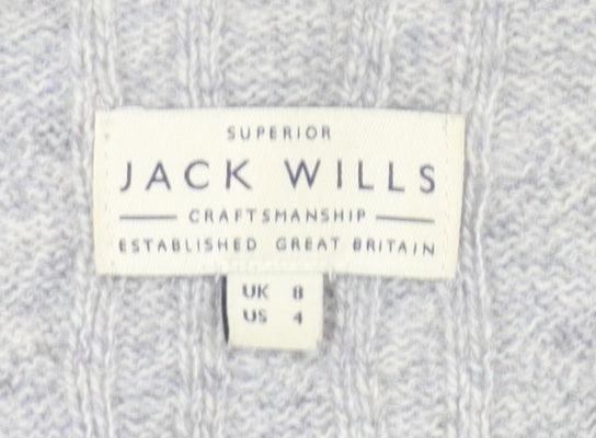 Jack Wills Women's Grey V-Neck Pullover Jumper
