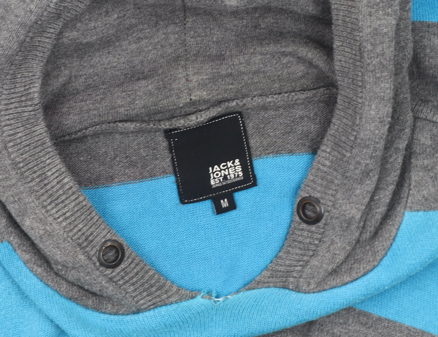 Jack & Jones Men's Blue Striped Hoodie - Medium