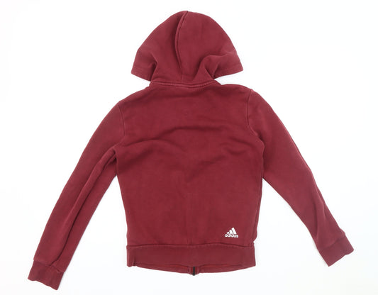 Adidas Women's Red Hooded Jacket S, Casual Wear