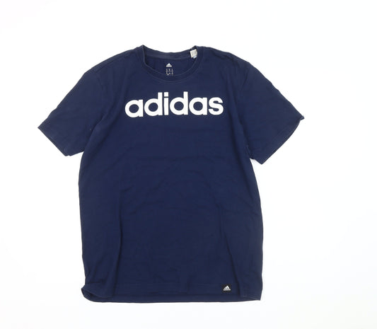 Mens UK Size M adidas Blue Cotton T-Shirt