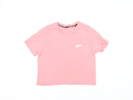 Superdry Women Pink Cropped T-Shirt Size 10