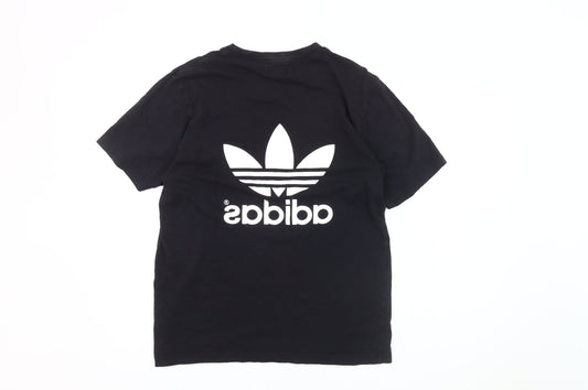 Adidas Men's Black Graphic Print T-Shirt - Medium