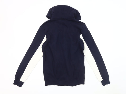 Champion Men's Blue Hooded Jacket S Logo Casual